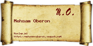Mehsam Oberon névjegykártya